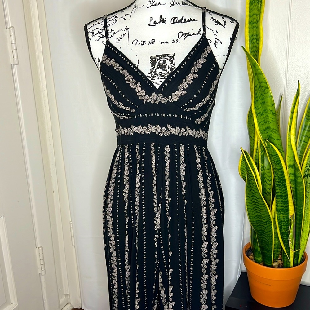 Black and beige pant dress